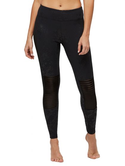 Peony Black Liquid Floral Leggings 