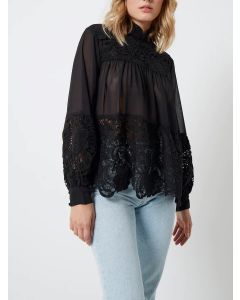 French Connection Brianna Georgette 3D Lace Top