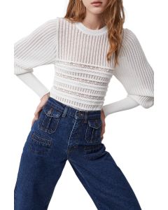 French Connection Orielle Knitted Puff Sleeve Sweater 