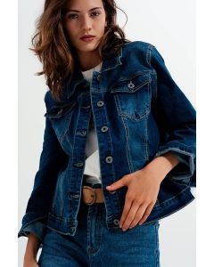 Q2 Cropped Denim Jacket 