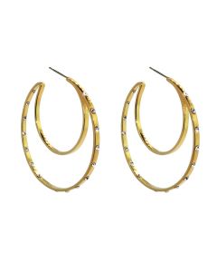 Liza Schwartz Gold Plated CZ Double Hoops 