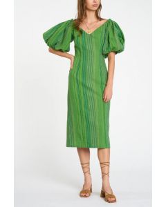 dRA Lisa Shades of Green Striped  Dress 