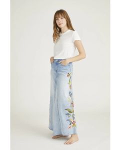 Driftwood Feathery Leaf Maxi Skirt 