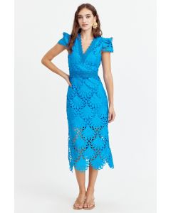 Adelyn Rae Mia 3D Embroidered Midi Dress