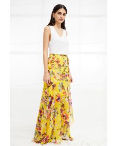 French Connection Linosa Wrapover Crinkle Maxi Skirt