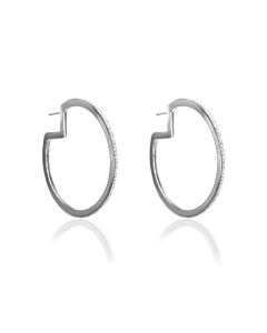 Liza Schwartz Glitzy Sterling Silver Plated Hoops