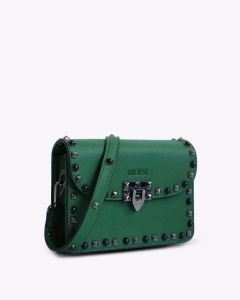 MERSI Ruby Green Studded Crossbody Bag