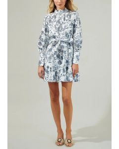 Sugarlips Renzo Toile Pintuck Shift Dress