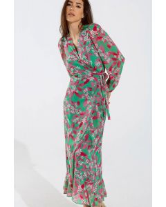 Q2 Floral Chiffon Maxi Dress