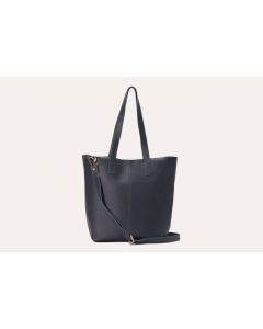 Kiko Dark Blue Journalist Leather Tote  