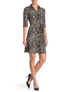 Laundry by Shelli Segal Leopard Print Shirt Dress