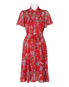 Nanette Nanette Lepore Red Floral Print Dress  