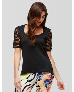 Peony Black Mesh Top 