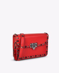 MERSI Ruby Red Studded Crossbody Bag 
