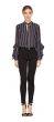 Adelyn Rae Kipling Black and Red Striped Blouse