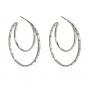 Liza Schwartz Sterling Silver Plated CZ Double Hoops 