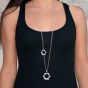 Liza Schwartz Sterling Silver Plated Rocked Nut and Bolt Necklace  