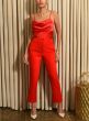 Adelyn Rae Grethen High Waist Slim Fit Red Trousers