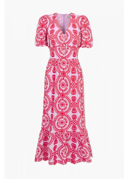Adelyn Rae Luisa Embroidered Midi Dress