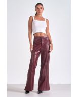 Elan Burgundy Faux Leather Pants