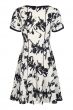 Taylor Black and White Fit And Flare Floral Dress