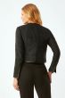 ECRU Black Tweed Jacket With Leather Trim