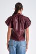 Elan Badia Burgundy Flutter Sleeve Top