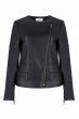 Jovonna London Amaya Black Cross-Front Faux Leather Moto Jacket 