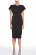 SEN Black Ribbed Ruffle Sleeve Dress