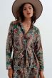 Q2 Floral Print Satin Maxi Shirt Dress