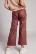 Q2 Brown Coated Wide Leg Denim Pants