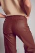 Q2 Brown Coated Wide Leg Denim Pants