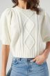 Sugarlips Ivory Puff Sleeve Sweater