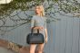 Kiko Black Pebble Leather Satchel Bag