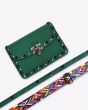 MERSI Ruby Green Studded Crossbody Bag