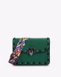 MERSI Ruby Green Studded Crossbody Bag