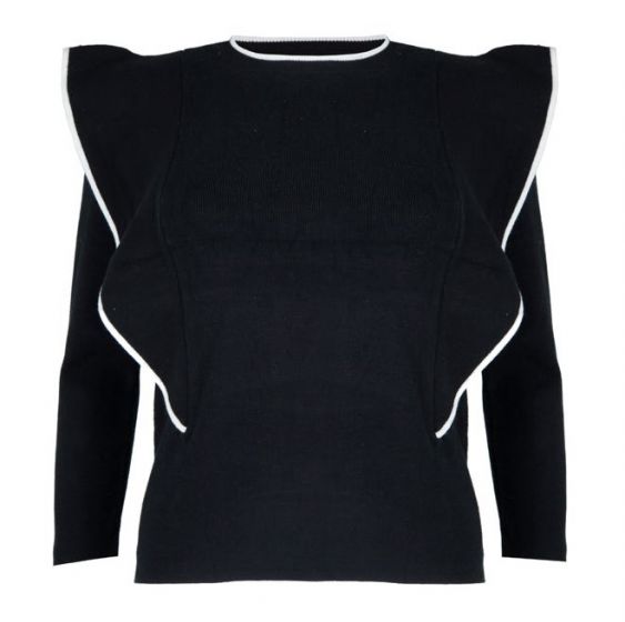 Jovonna London Cheveley Knitted Black Sweater