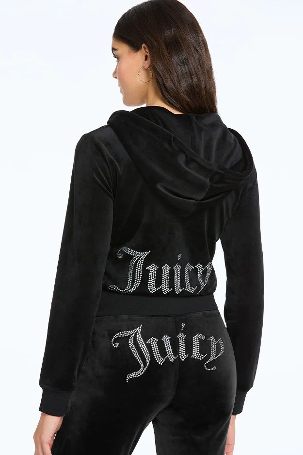 Juicy Couture OG Black Bling Velour Hoodie