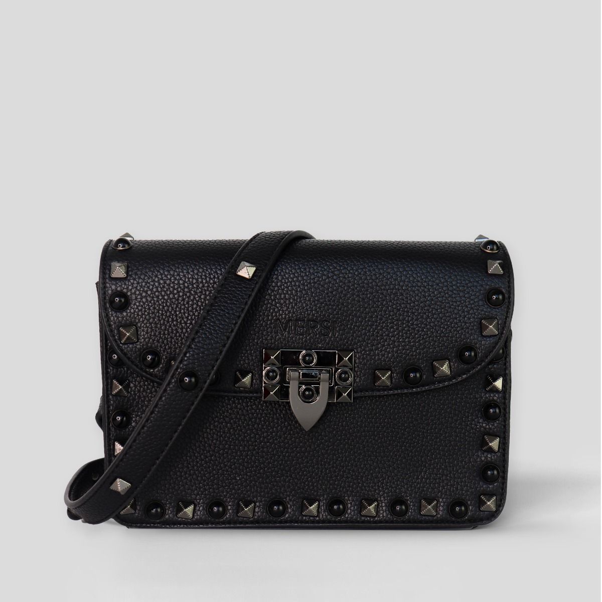 Black studded hot sale crossbody bag