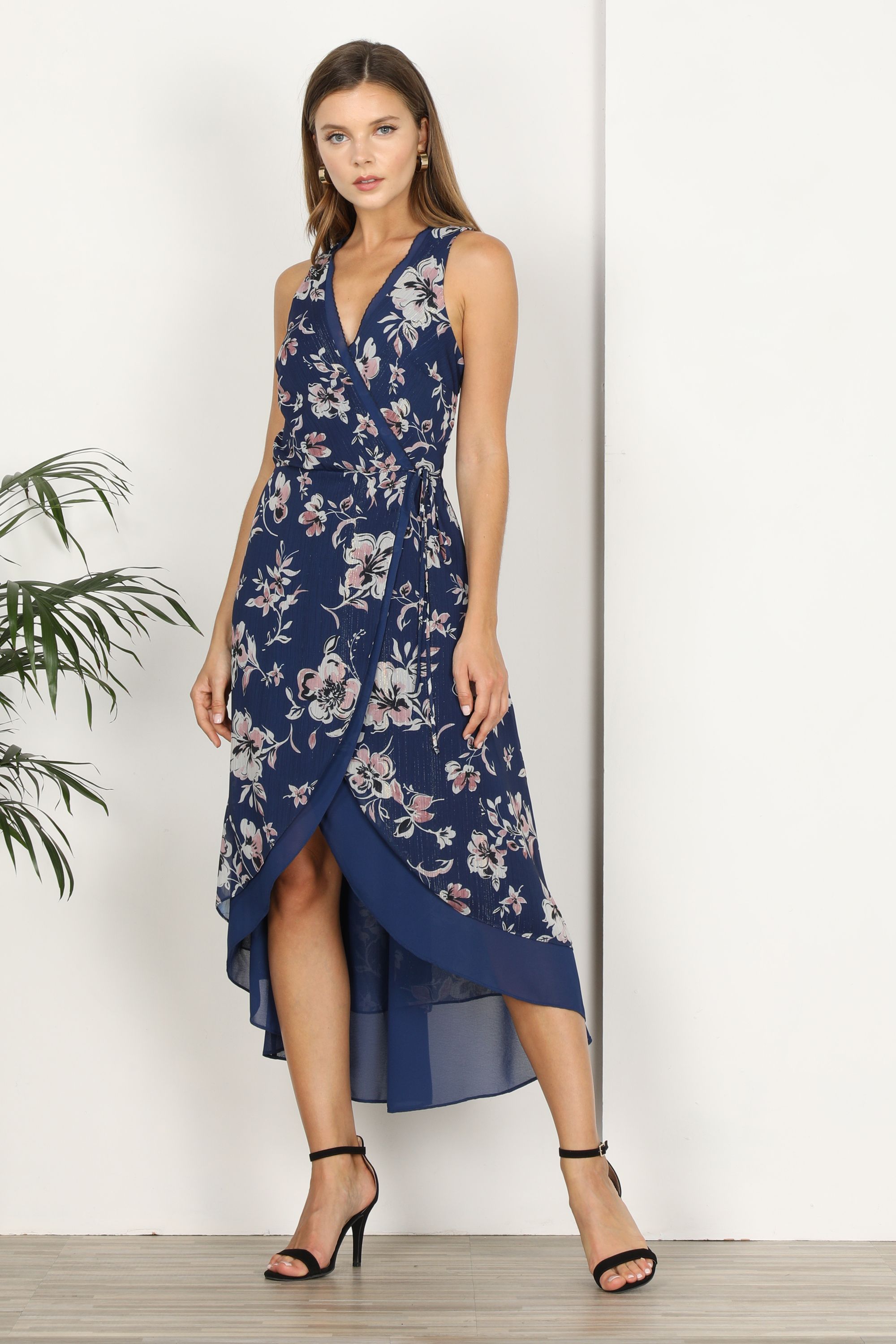 wrap hi low dress