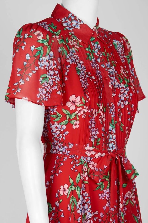 Nanette Nanette Lepore Red Floral Print Dress