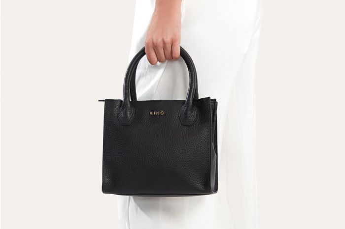 Kiko Simplistic Crossbody Black Leather Bag