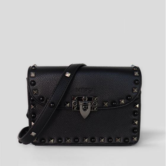 MERSI Ruby Black Studded Crossbody Bag 