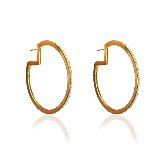 Liza Schwartz Glitzy 18k Gold Plated Hoops    