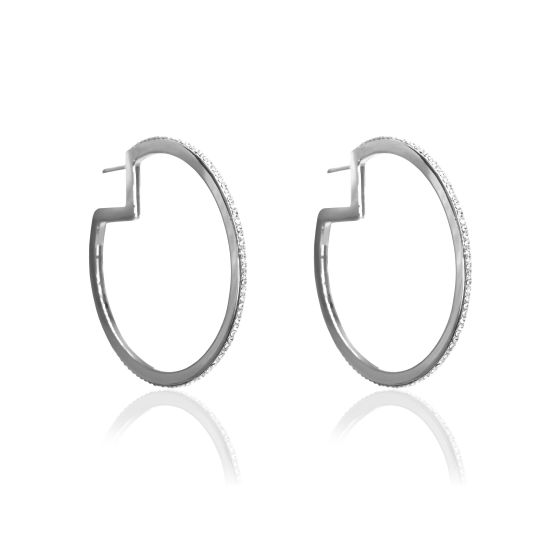 Liza Schwartz Glitzy Sterling Silver Plated Hoops