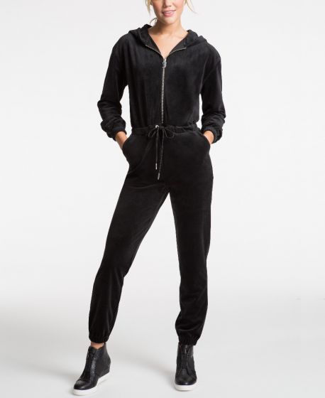 Juicy Couture Black Bling Velour Jumpsuit