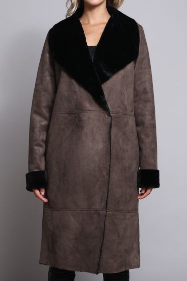 Jack Meets Kate Faux Suede Coat With Faux Fur Lined Coat