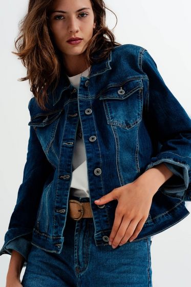 Q2 Cropped Denim Jacket 