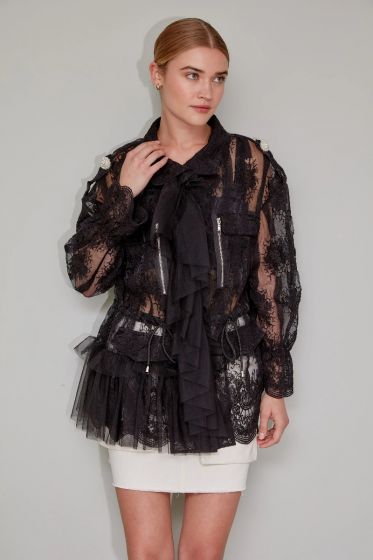 Jovonna London Utility Lace Black Jacket