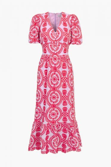 Adelyn Rae Luisa Embroidered Midi Dress